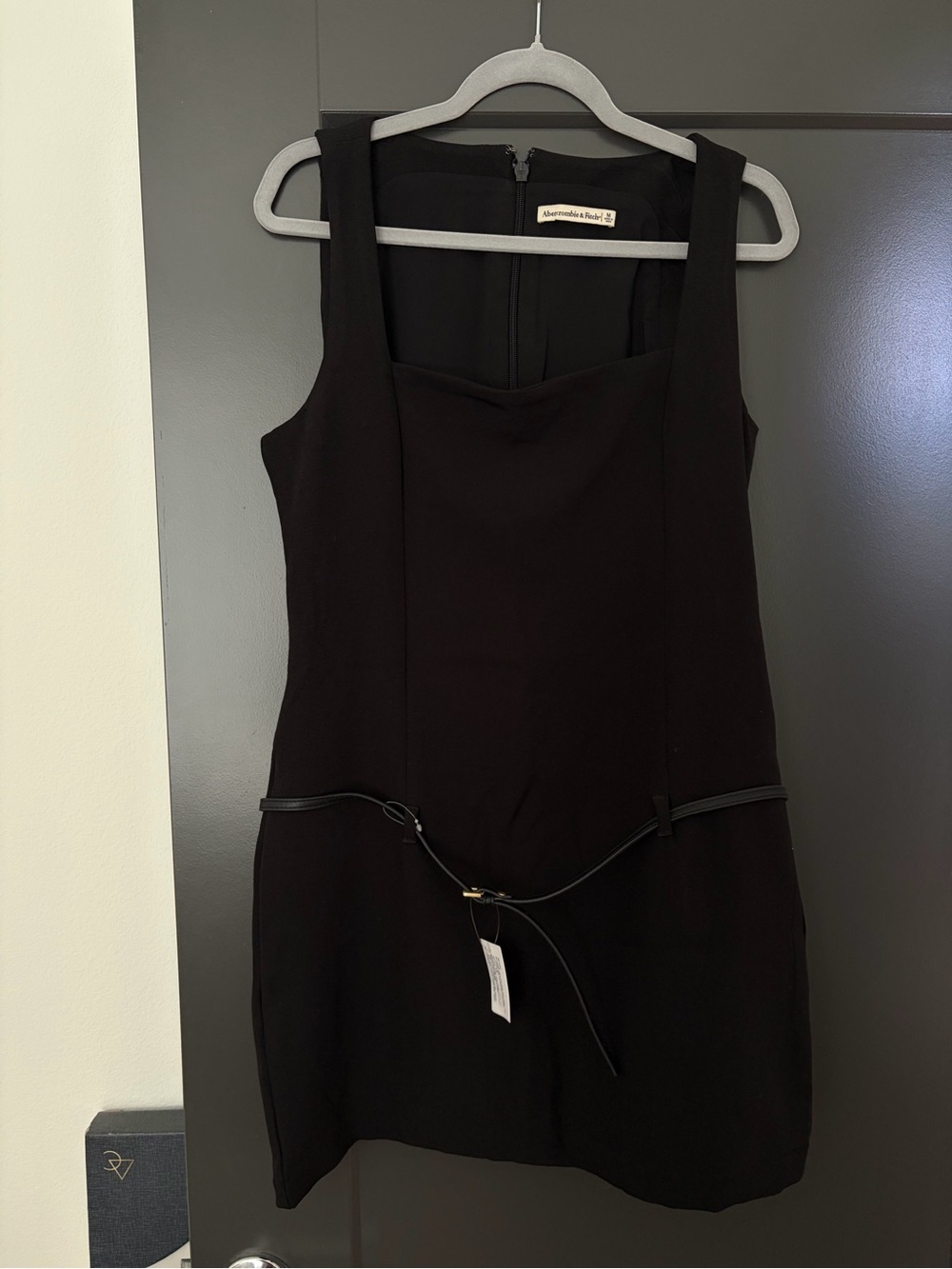 Abercrombie & Fitch Black Mini Sheath Dress with Slim Belt